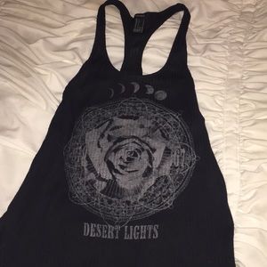 Ribbed forever 21  racerback tank top moon graphic